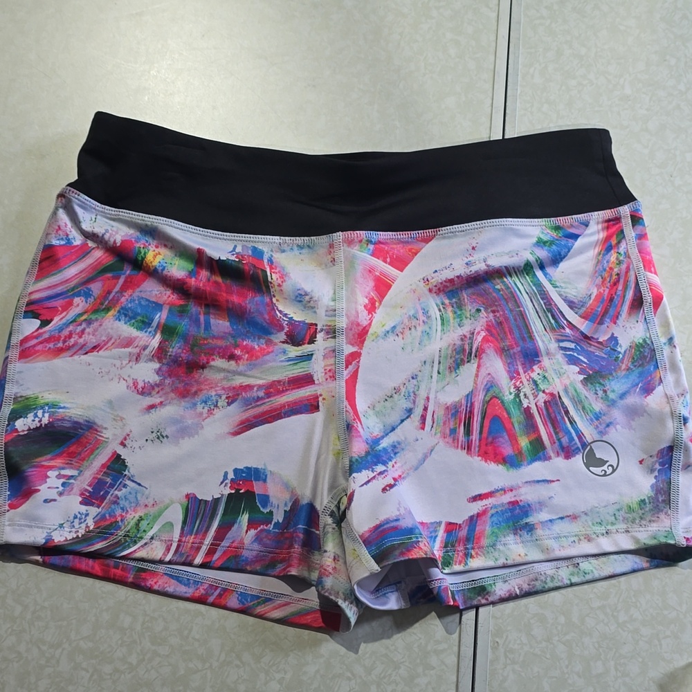 Reel Legends Black Waist Multicolor Abstract‎ Print Bike Shorts Size Large - Picture 9 of 14